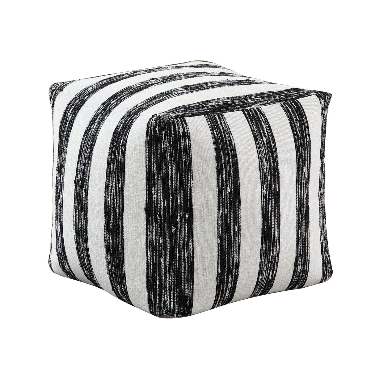Easley Black & White Jacquard Pouf (no Wooden Frame)