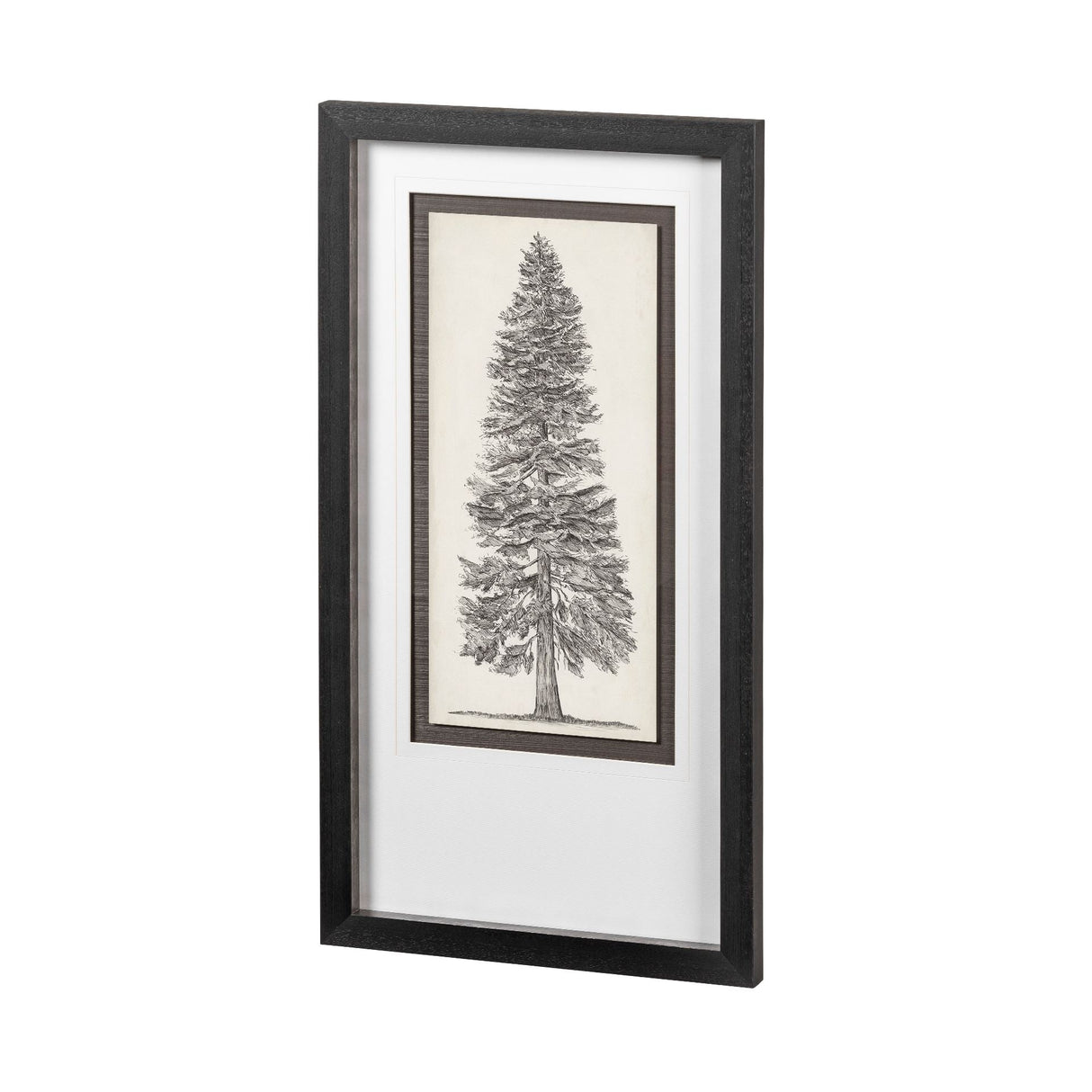 Pacific North West Tree Sketch I by Melissa Wang Hand Embellished Framed Art Print Matted under Glas by Mercana at Eve Furniture