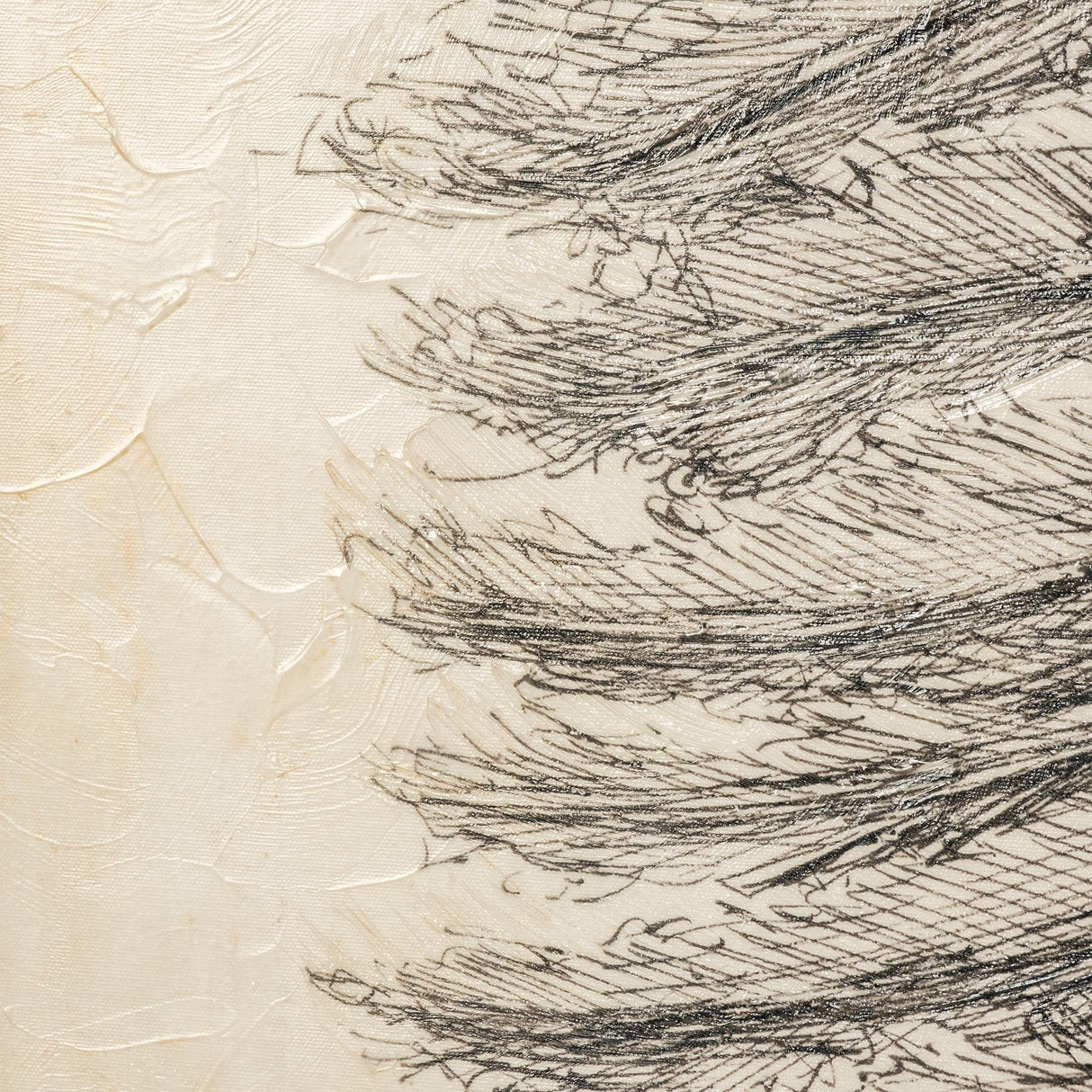 Pacific North West Tree Sketch II by Melissa Wang a Hand Embellished Textured Canvas by Mercana at Eve Furniture