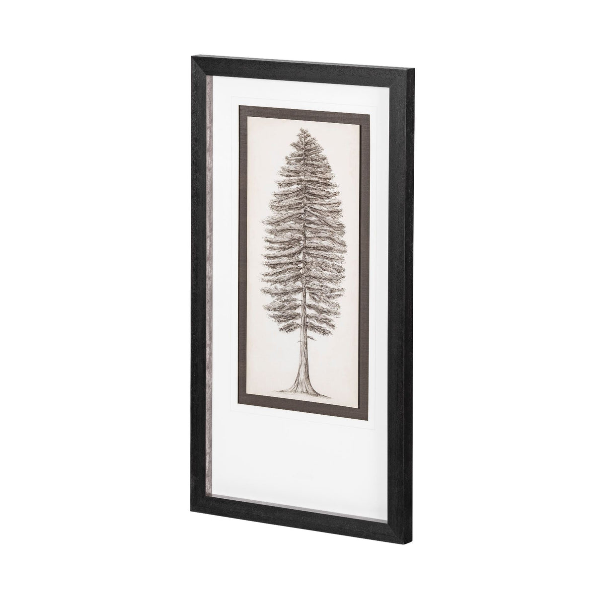 Pacific North West Tree Sketch II Melissa Wang Hand Embellished Framed Art Print Matted under Glass by Mercana at Eve Furniture