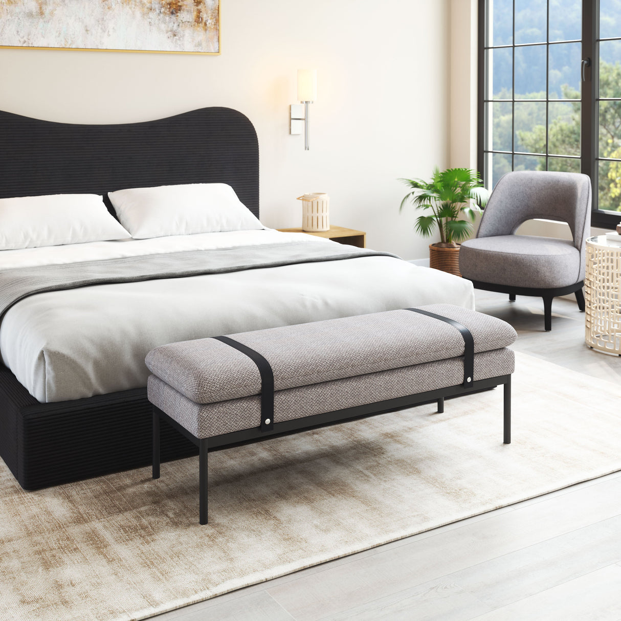 Padd Gray Bench by Zuomod at Eve Furniture