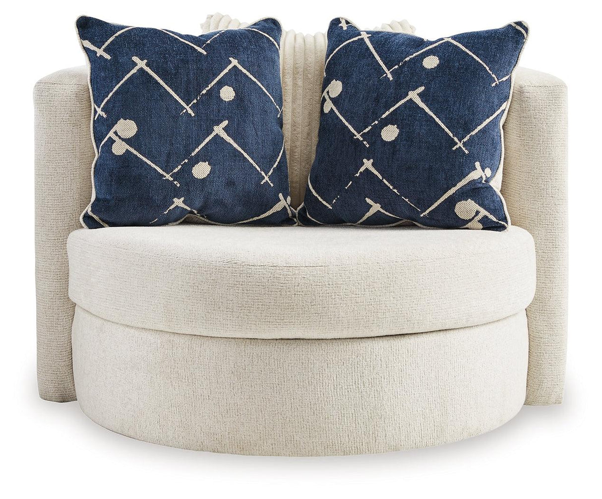 Padova Ivory Swivel Accent Chair by Ashley at Eve Furniture