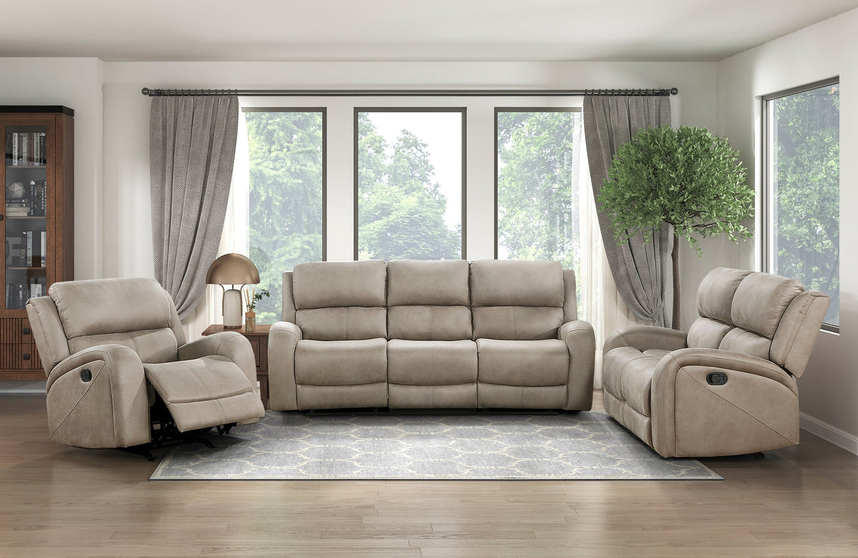 Pagosa Brown Double Reclining Loveseat by Homelegance at Eve Furniture