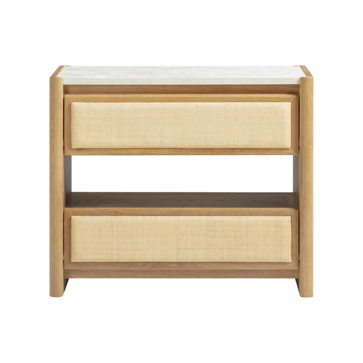 Paige Natural Oak 2-Drawer Nightstand by TOV Furniture at Eve Furniture