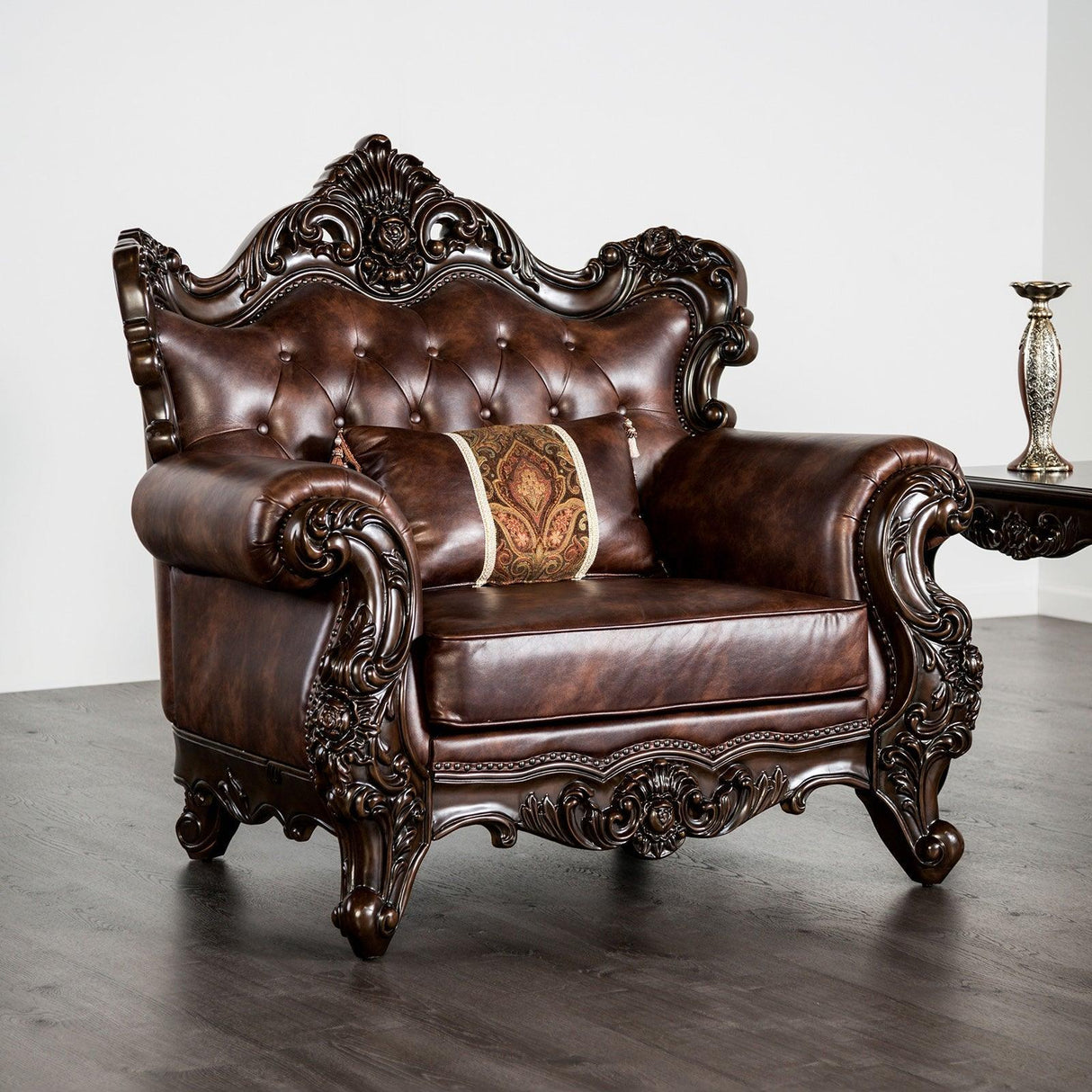 Palencia Dark Cherry/Brown Chair by Furniture of America at Eve Furniture