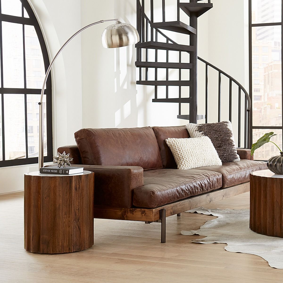 Palermo 18" Round Side Table with White Marble and Royal Brown Base by Home Trends & Design at Eve Furniture