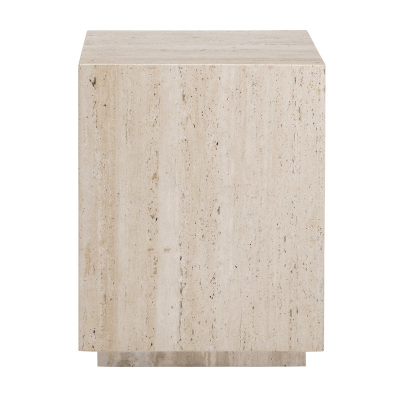 Palermo Beige/Brown Travertine End Table by Crestview at Eve Furniture