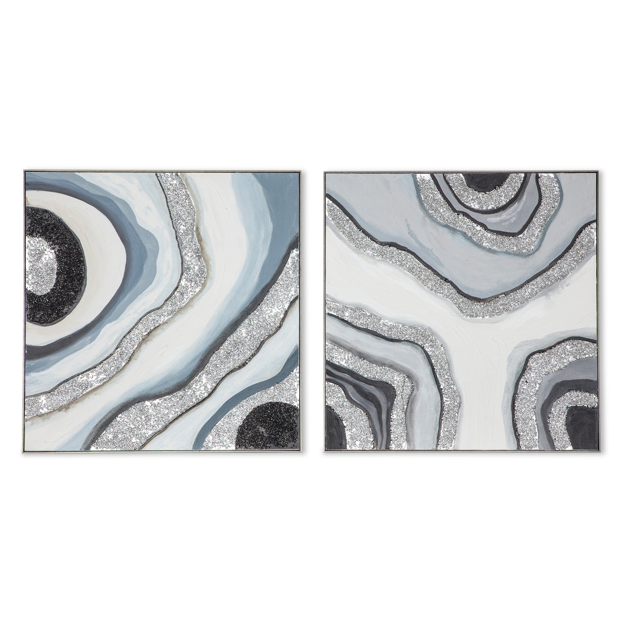 Palette Agate Allure Hand Painted Framed Diptych by Home Trends & Design at Eve Furniture