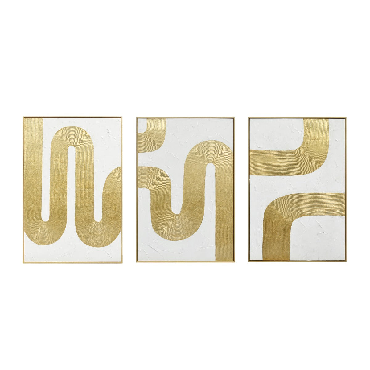 Palette Bold Bands Hand Painted Framed Triptych by Home Trends & Design at Eve Furniture