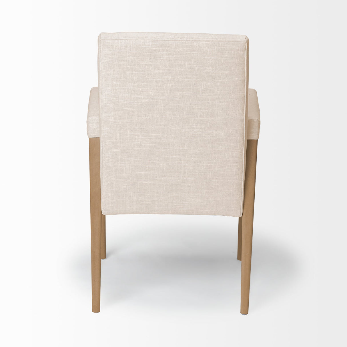 Palisades Cream Fabric Wrap Brown Wood Frame Dining Chair by Mercana at Eve Furniture