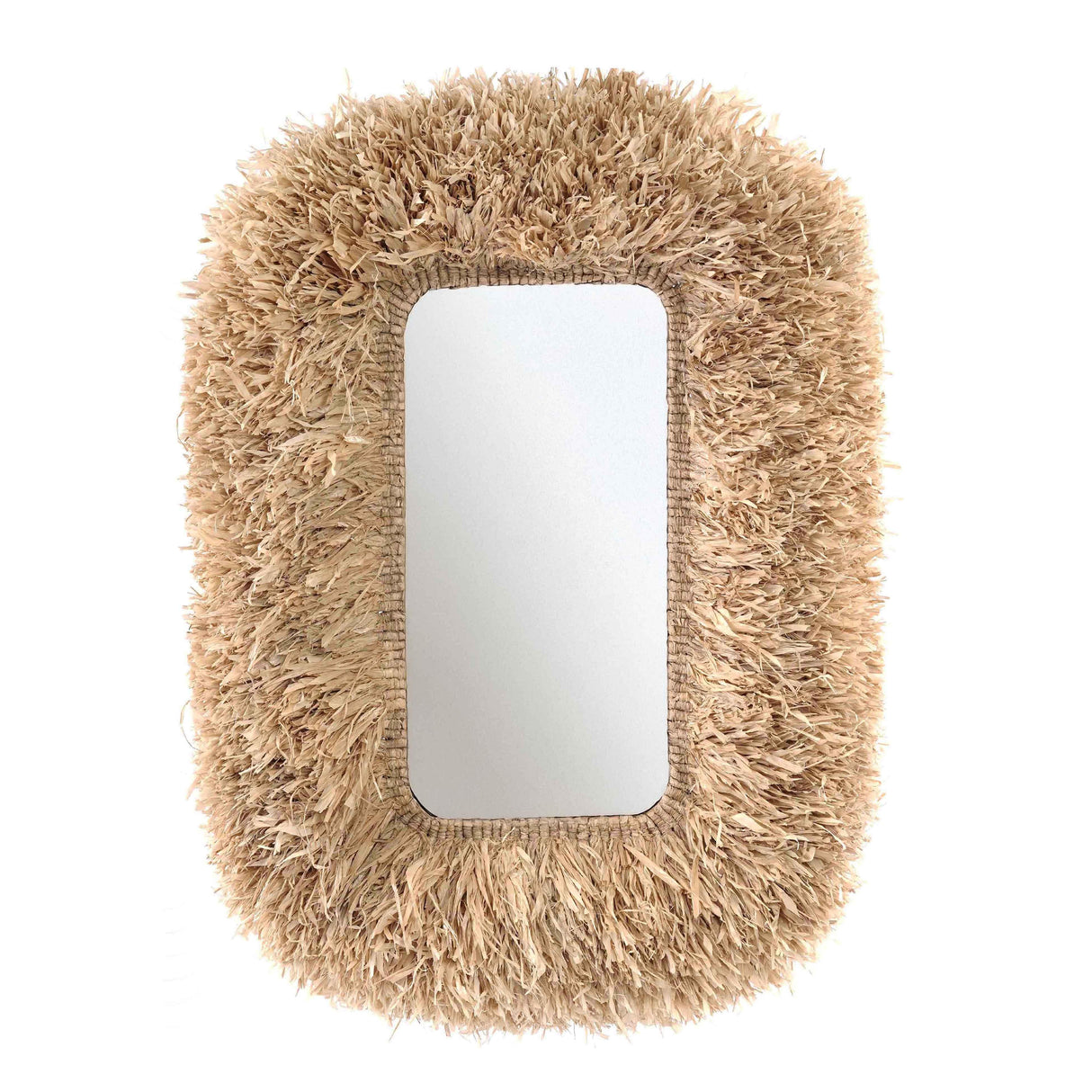 Palm 29.6"x43.4" Natural Sisal Rectangular Wall Mirror by TOV Furniture at Eve Furniture
