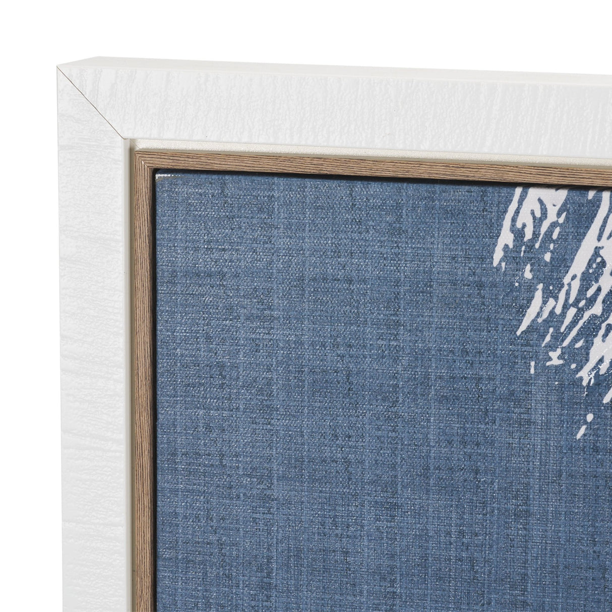 Palm Shadow II (Blue) by Mercana Studio Hand-Embellished Textured Framed Canvas Artwork by Mercana at Eve Furniture