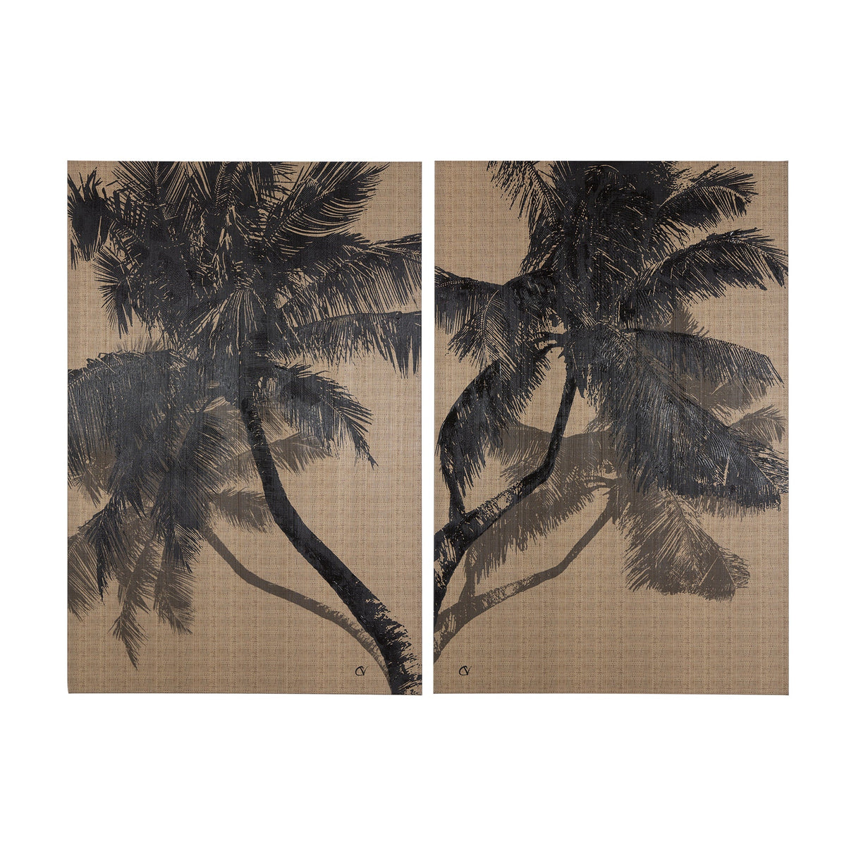 Palm Shadow II by Mercana Studio a Hand Embellished Textured Canvas by Mercana at Eve Furniture