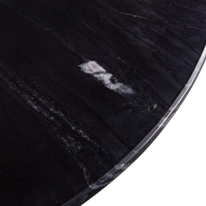 Palm Springs 48" Round Dining Table with Black Marble and Silver Base by Home Trends & Design at Eve Furniture
