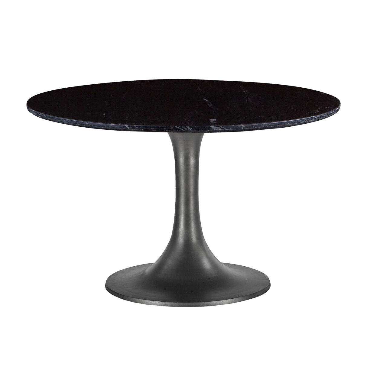 Palm Springs 48" Round Dining Table with Black Marble and Silver Base by Home Trends & Design at Eve Furniture