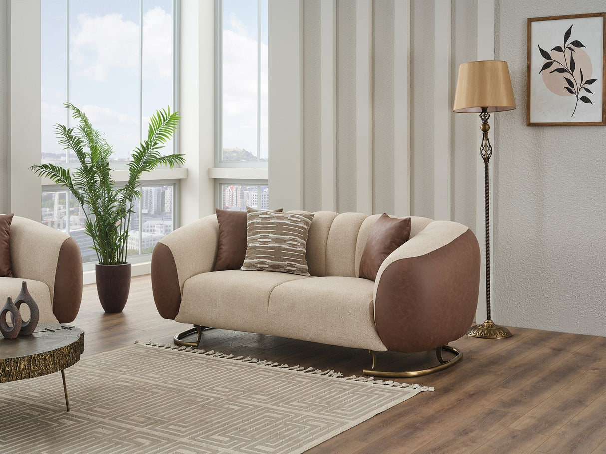 Palmera 3-pieces (Sofa & Loveseat & Chair) Livingroom Set in Cream by Furnia at Eve Furniture