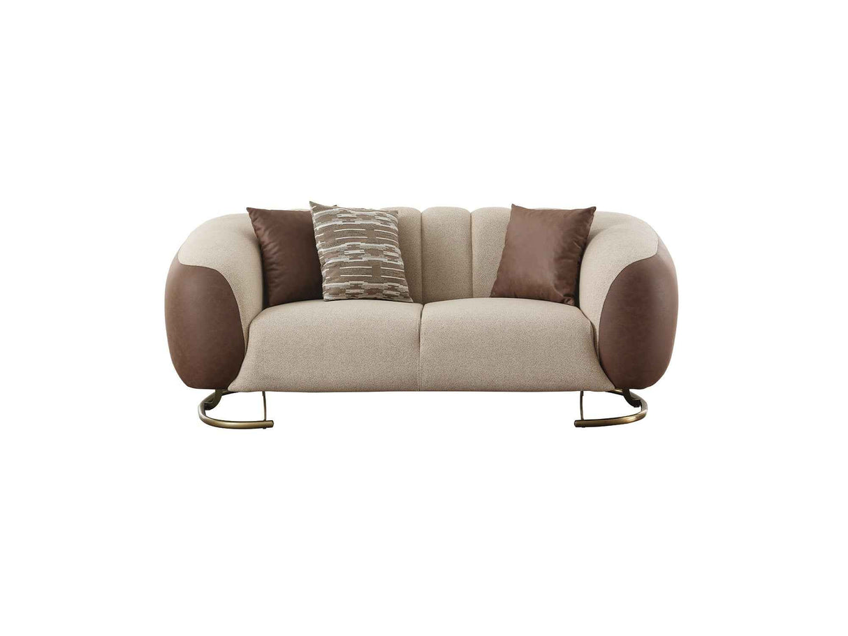 Palmera Cream Stationary Loveseat by Furnia at Eve Furniture