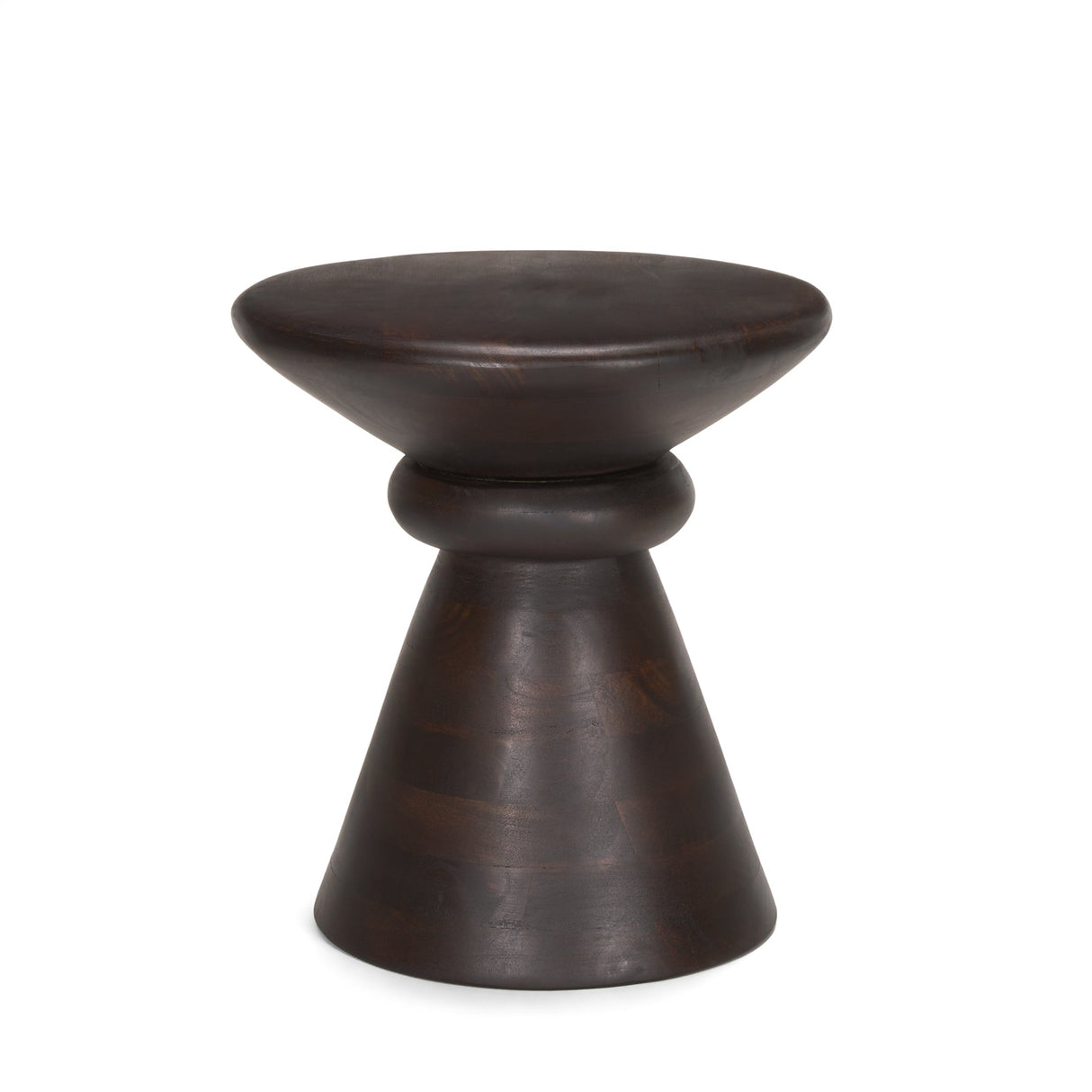 Palmera Dark Brown Wood Pedestal Accent Table by Mercana at Eve Furniture