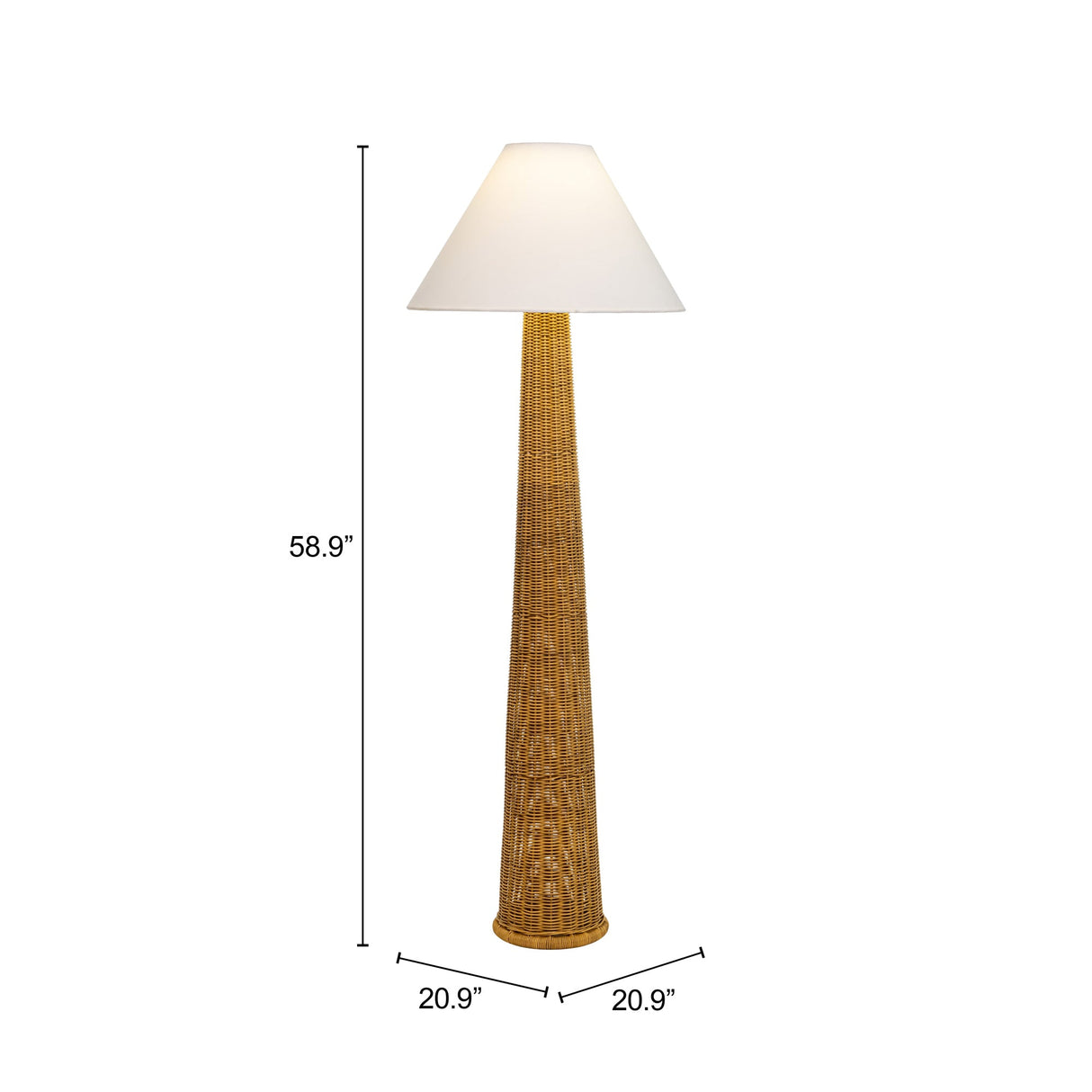Palmia Natural Solar Floor Lamp by Zuomod at Eve Furniture