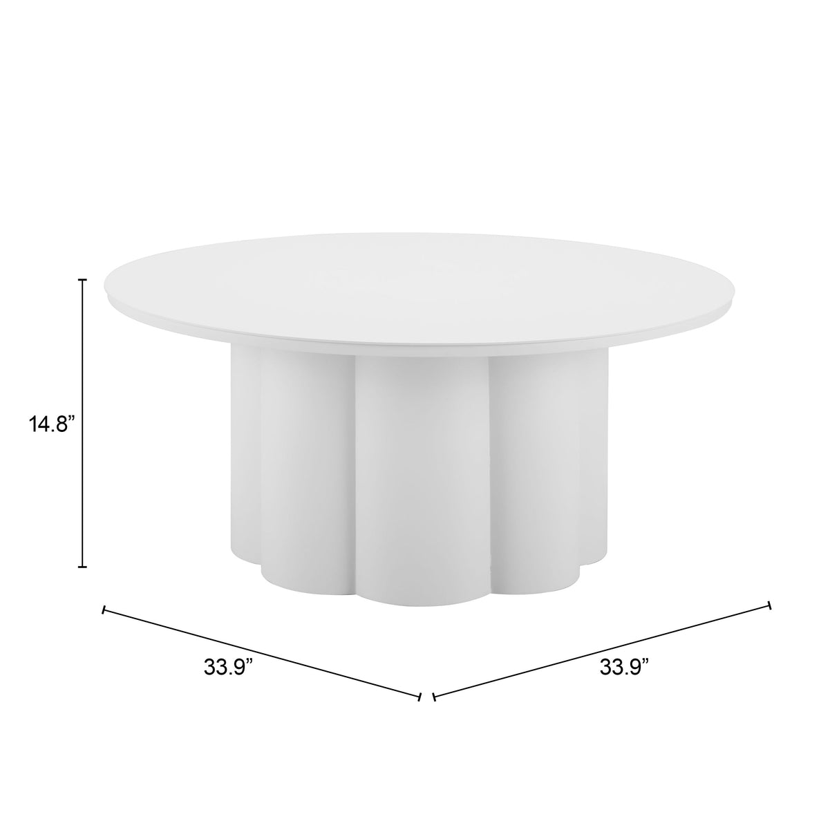 Palmier White Outdoor Coffee Table by Zuomod at Eve Furniture