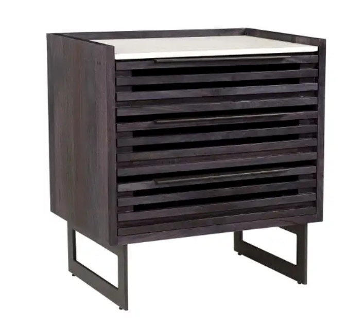 Paloma 3 Drawer Chest - Charcoal Grey by Moe's Home at Eve Furniture