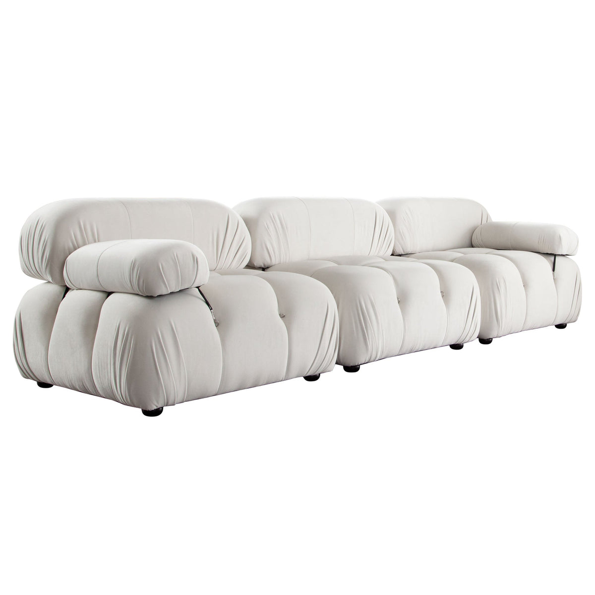 Paloma 3-Piece Light Cream Velvet Modular Sectional by Diamond Sofa at Eve Furniture