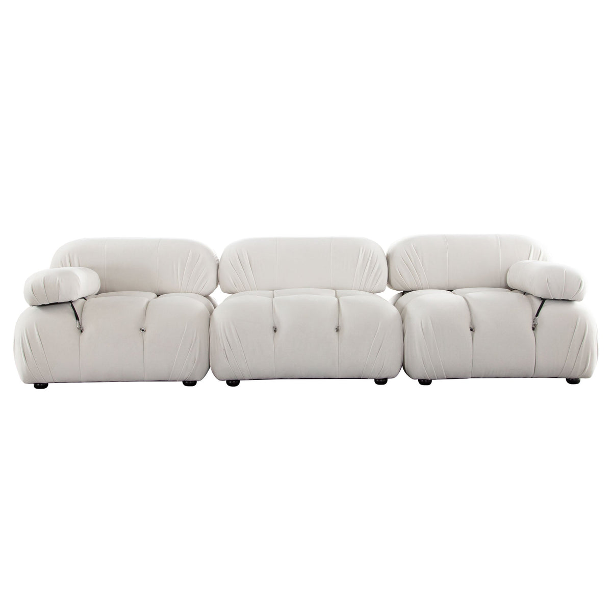 Paloma 3-Piece Light Cream Velvet Modular Sectional by Diamond Sofa at Eve Furniture