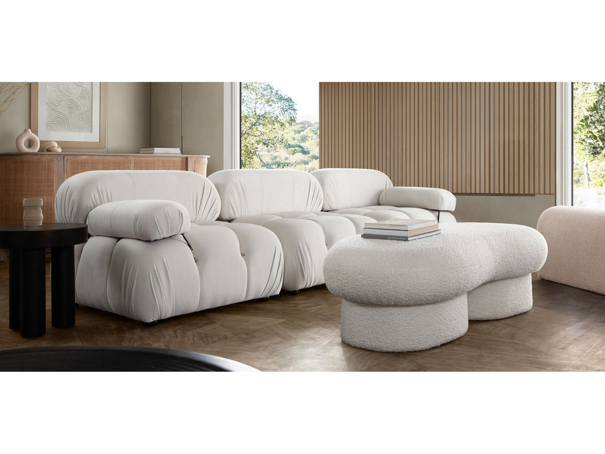 Paloma 3-Piece Light Cream Velvet Modular Sectional by Diamond Sofa at Eve Furniture