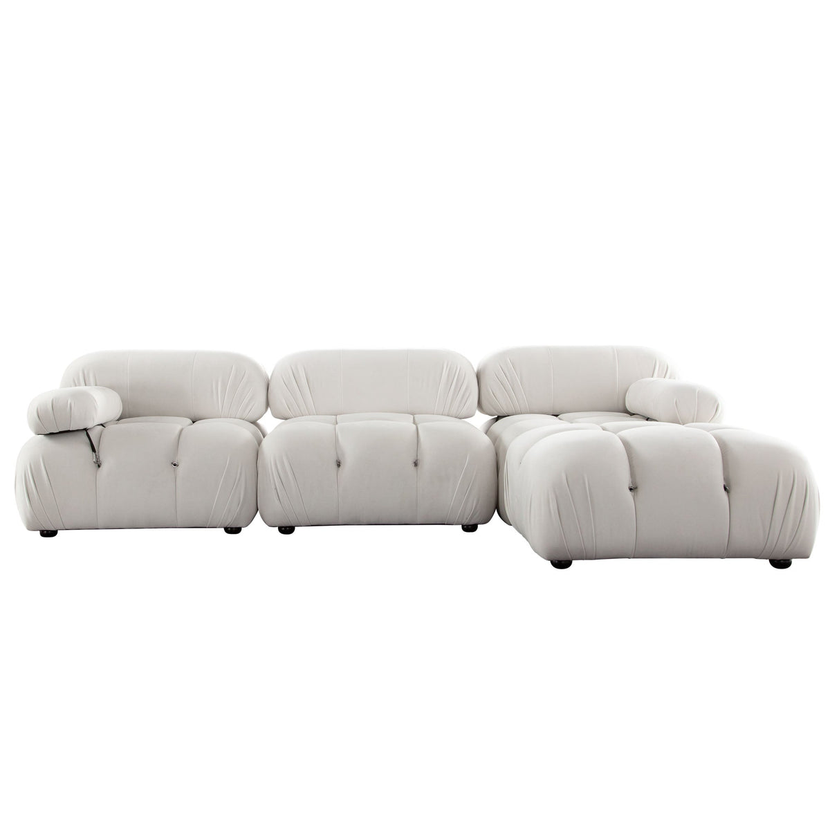Paloma 4-Piece Light Cream Velvet Modular Sectional by Diamond Sofa at Eve Furniture