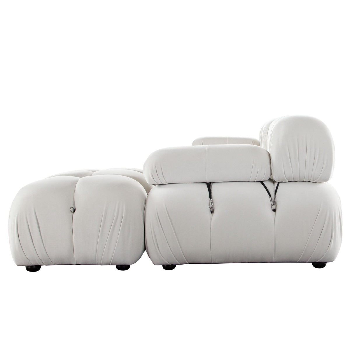 Paloma 4-Piece Light Cream Velvet Modular Sectional by Diamond Sofa at Eve Furniture