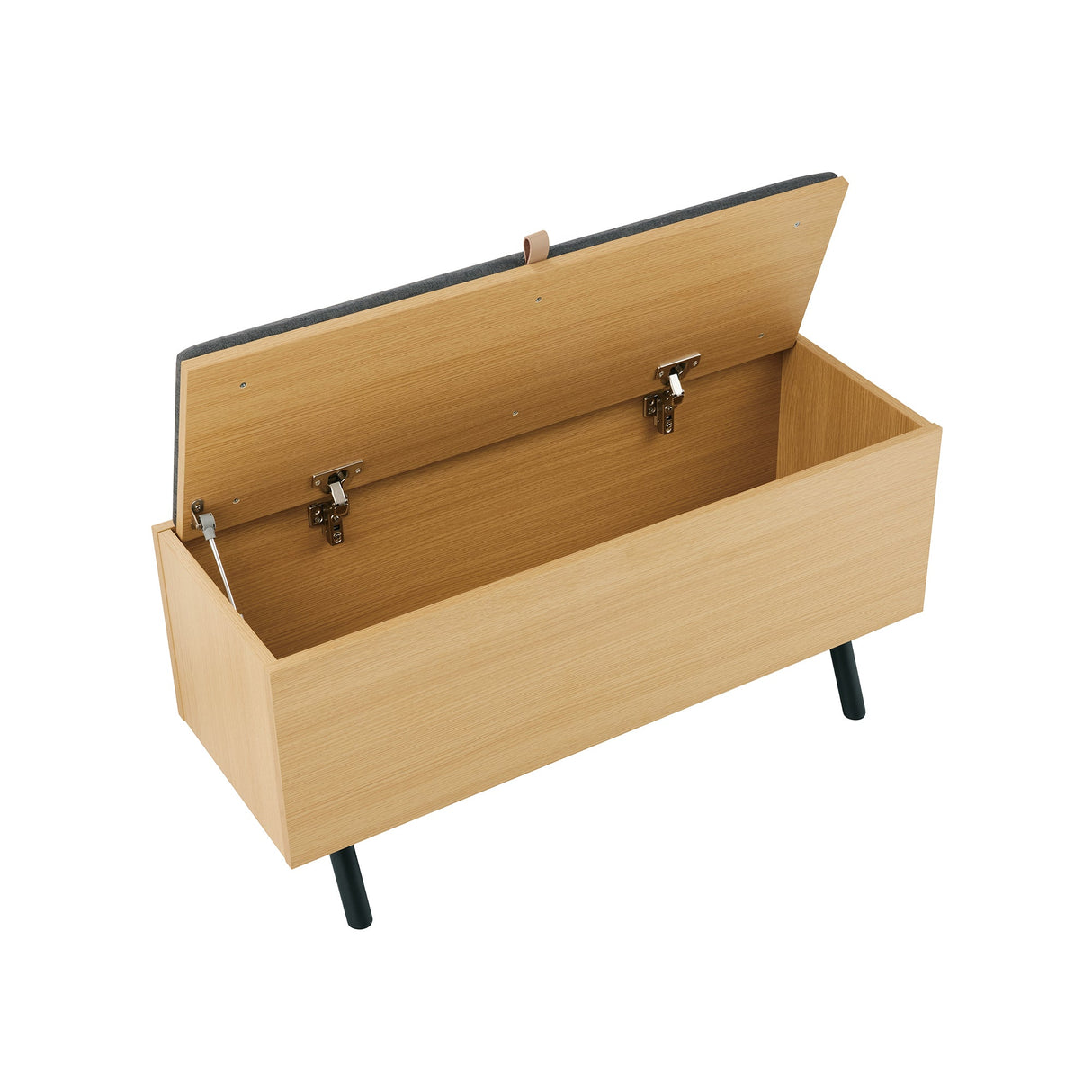 Paloma Accent Storage Bench in Natural Oak by Manhattan Comfort at Eve Furniture
