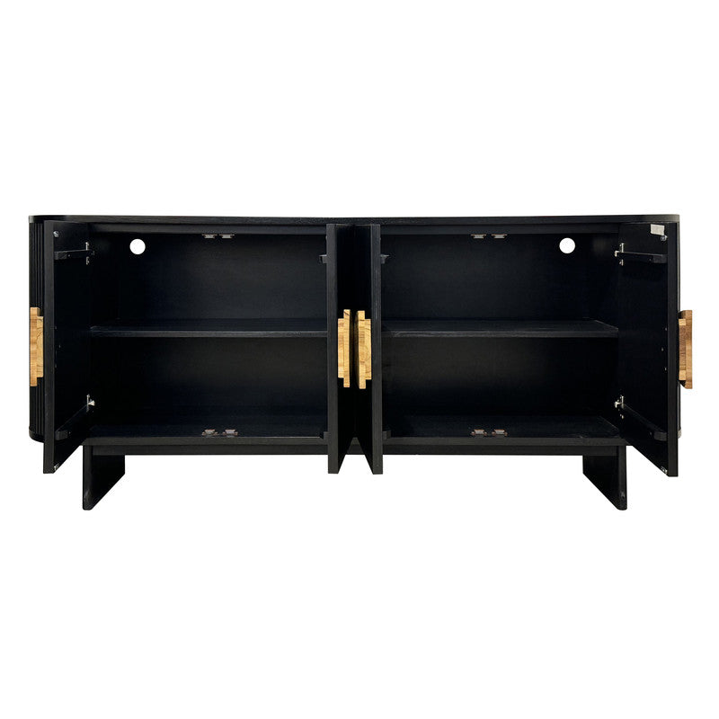 Paloma Black Four-Door Sideboard by Crestview at Eve Furniture
