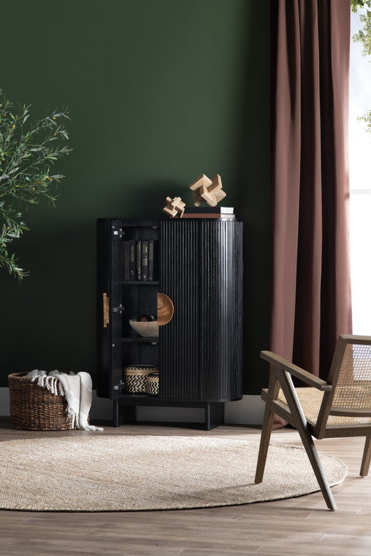 Paloma Black Two-Door Cabinet by Crestview at Eve Furniture