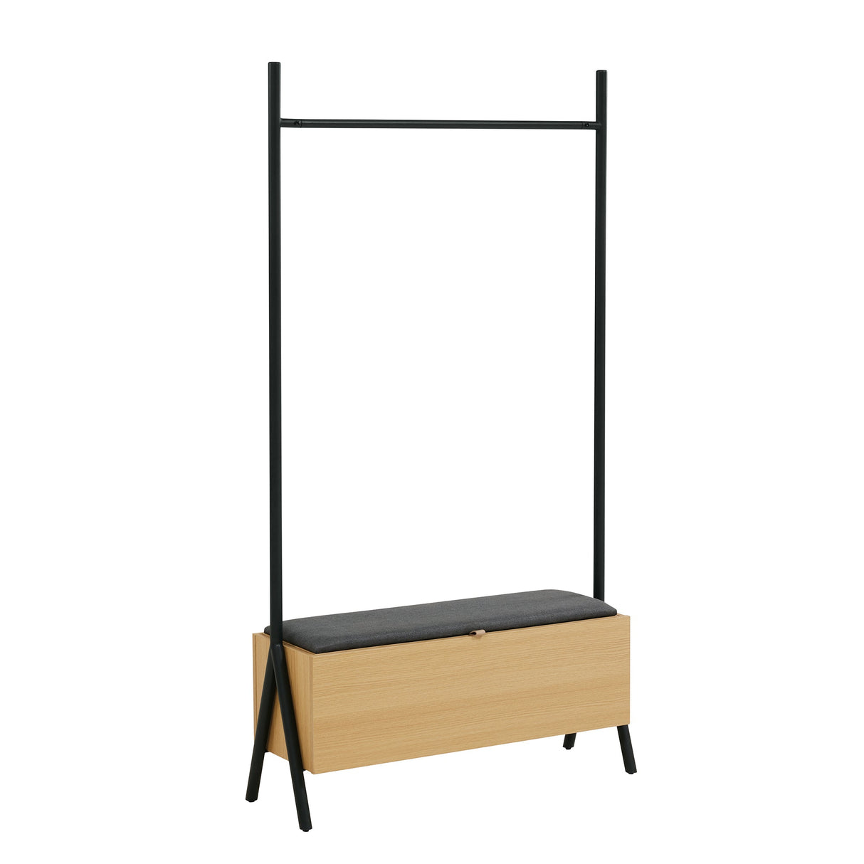 Paloma Open Hanging Closet in Natural Oak by Manhattan Comfort at Eve Furniture