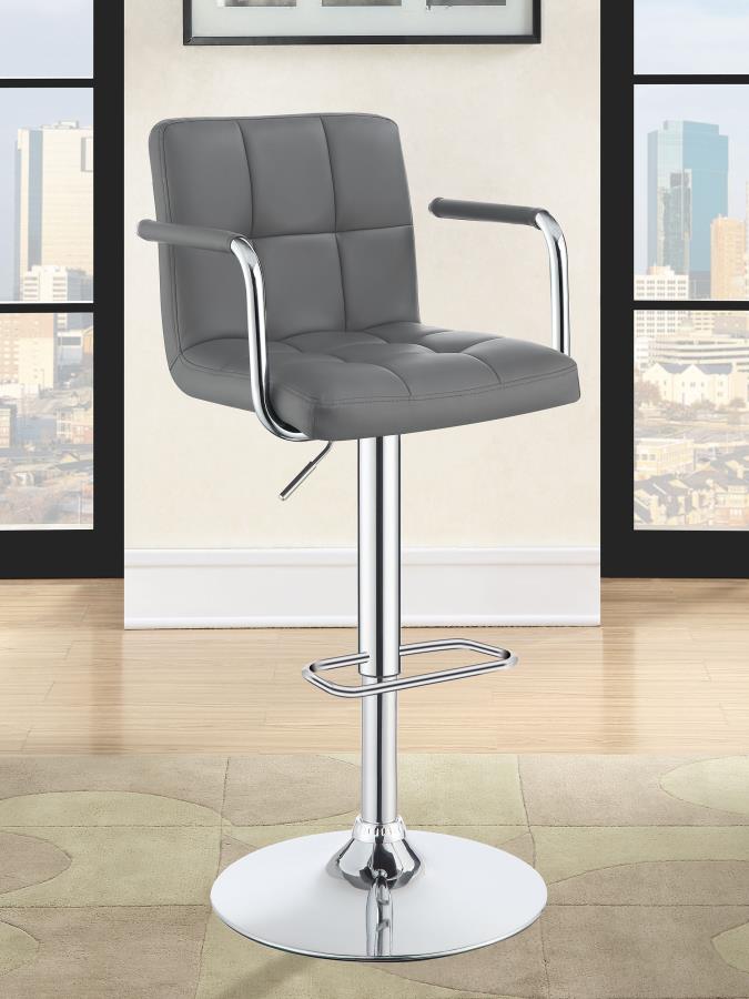 Palomar Gray/Chrome Adjustable Height Bar Stool by Coaster at Eve Furniture