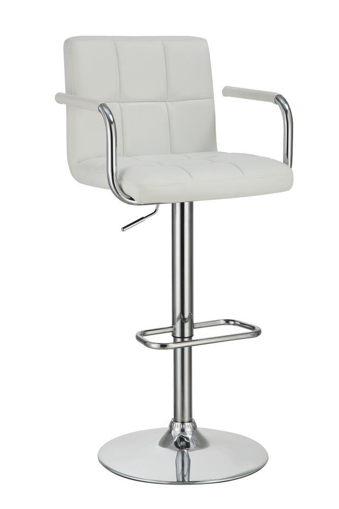Palomar White/Chrome Adjustable Height Bar Stool by Coaster at Eve Furniture
