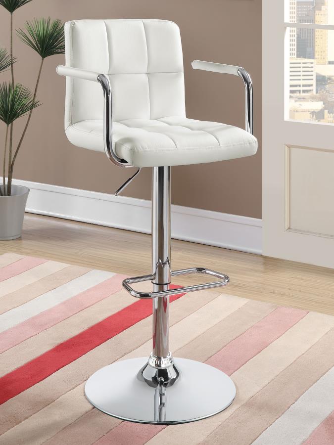 Palomar White/Chrome Adjustable Height Bar Stool by Coaster at Eve Furniture