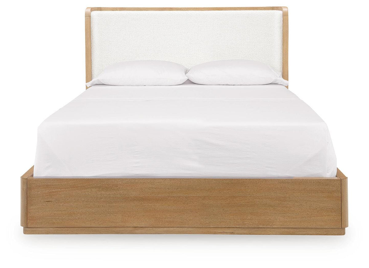 Pamaria Light Brown Queen Upholstered Bed by Ashley at Eve Furniture