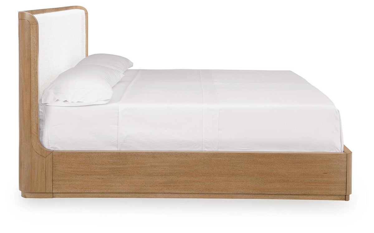 Pamaria Light Brown Queen Upholstered Bed by Ashley at Eve Furniture