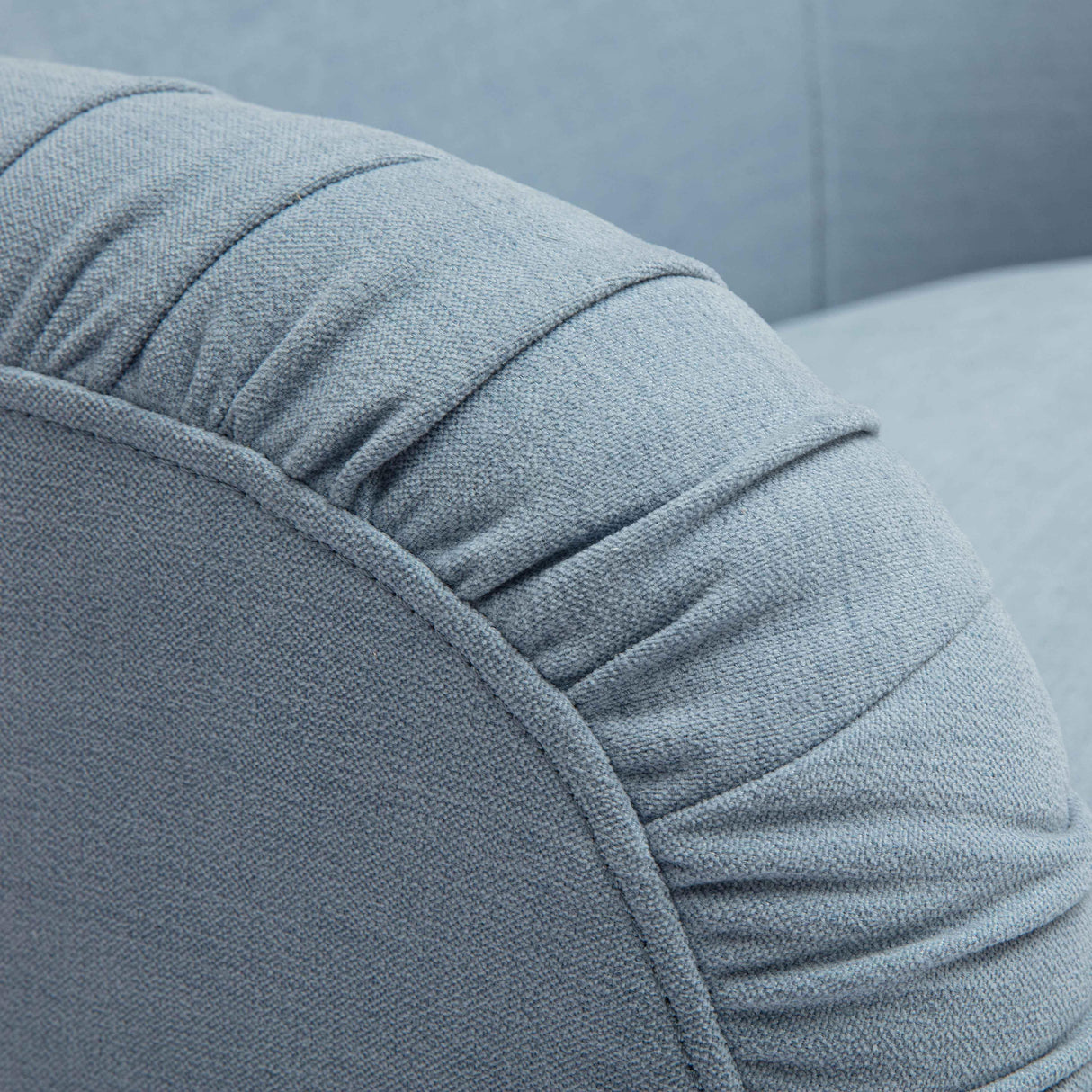 Pamela Faded Blue Upcycled Fabric Tassel Lounge Chair by TOV Furniture at Eve Furniture