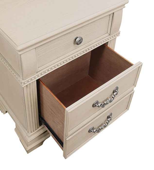 Pamphilos Antique White 4-Piece Queen Bedroom Set by Furniture of America at Eve Furniture