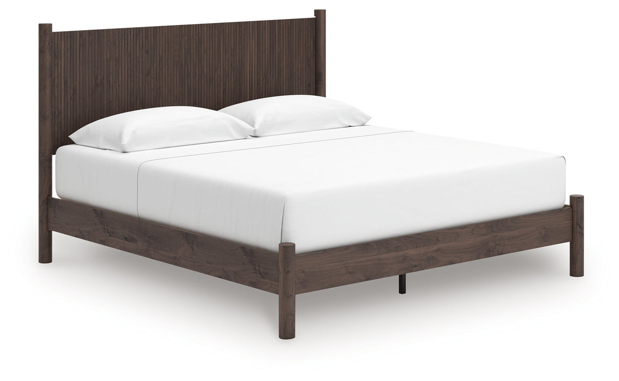 Pamytta Brown King Panel Platform Bed by Ashley at Eve Furniture