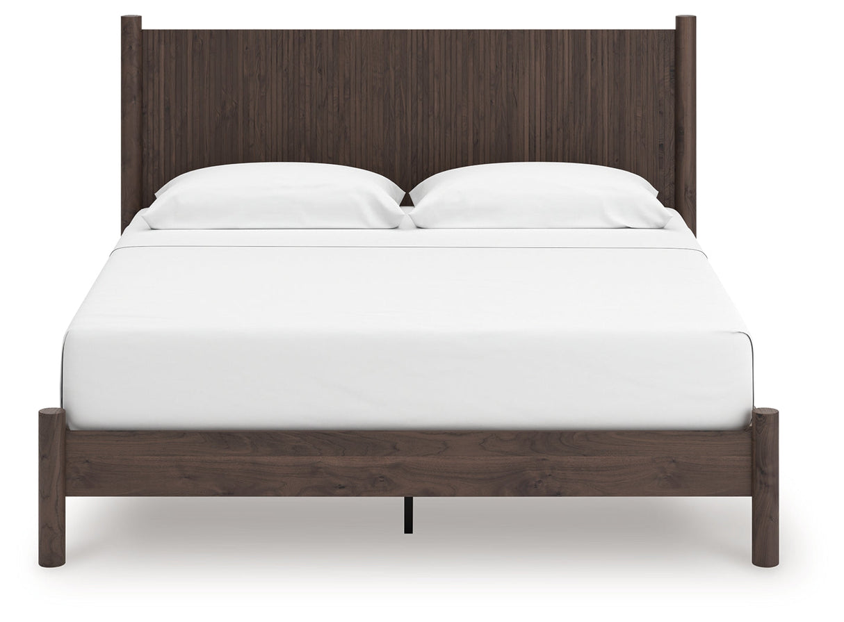 Pamytta Brown King Panel Platform Bed by Ashley at Eve Furniture