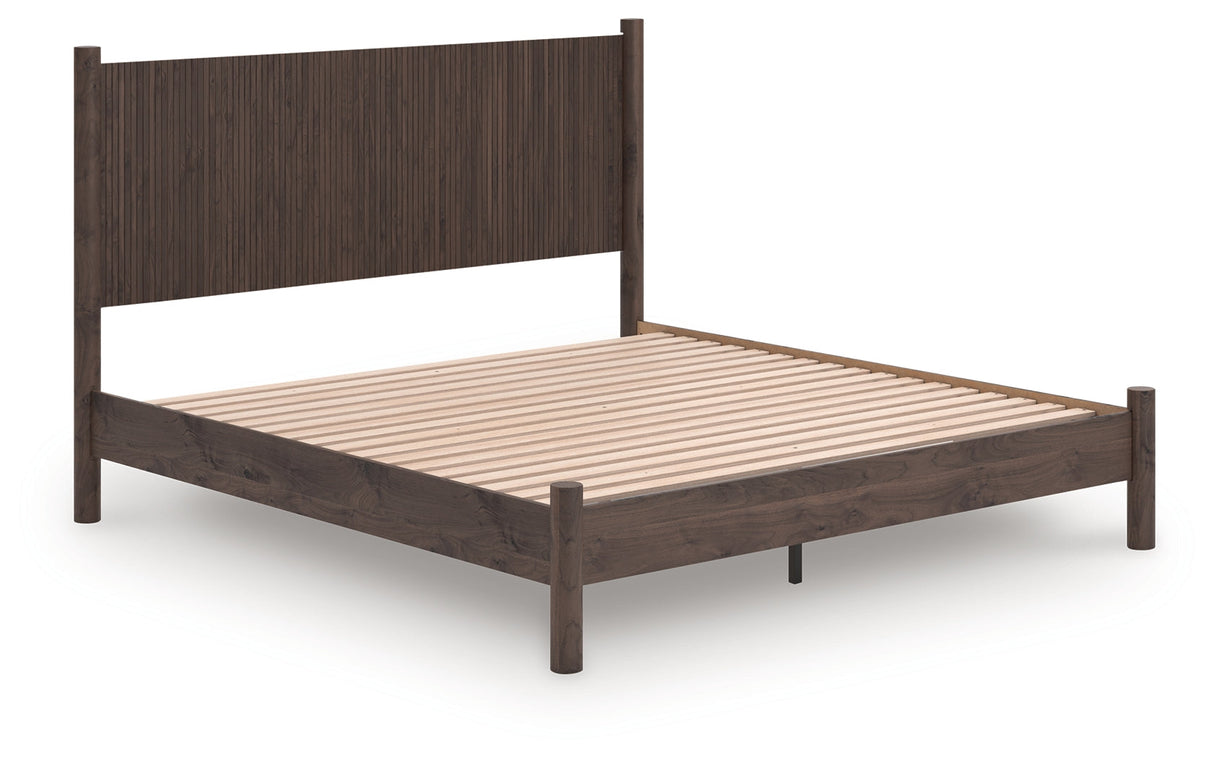 Pamytta Brown King Panel Platform Bed by Ashley at Eve Furniture