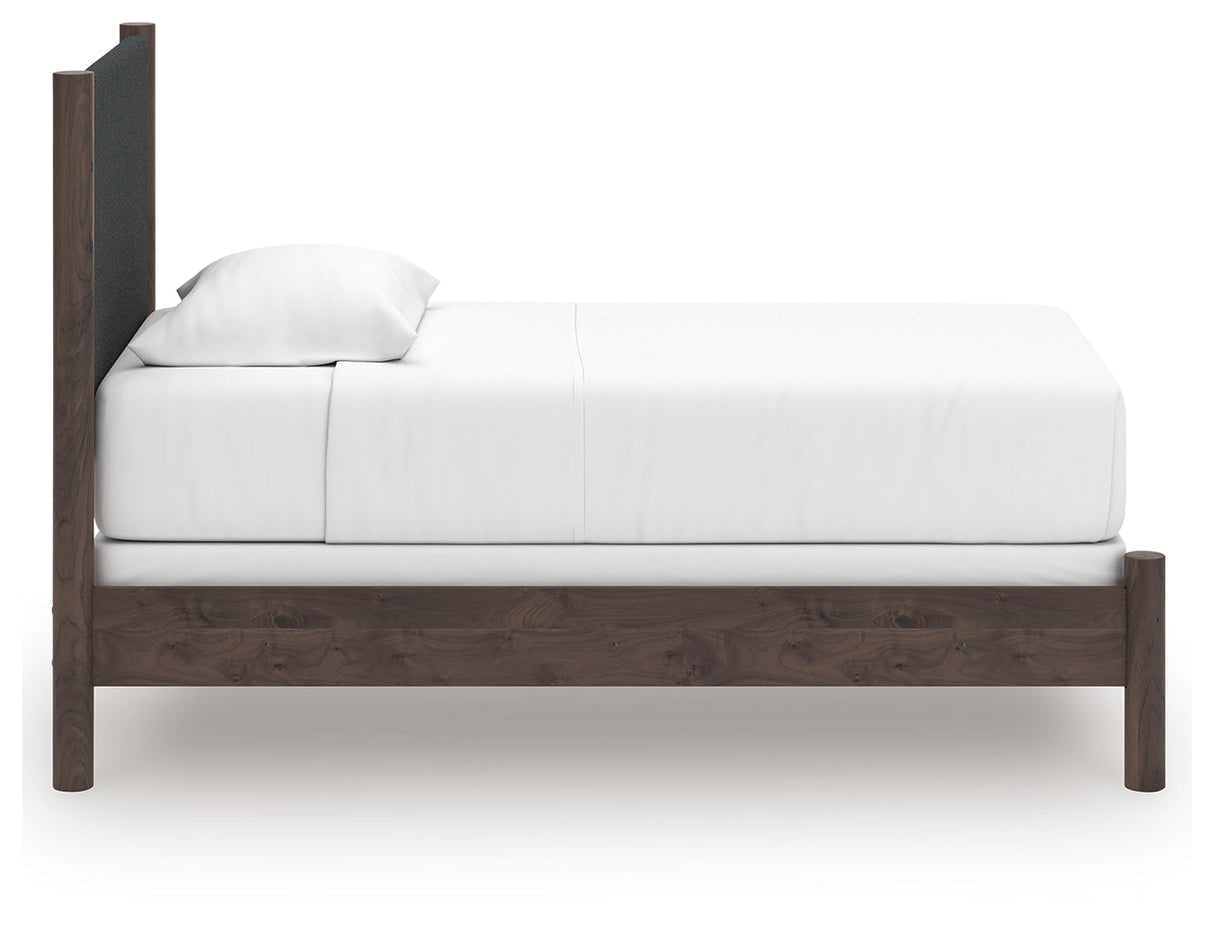 Pamytta Brown Twin Upholstered Panel Bed by Ashley at Eve Furniture