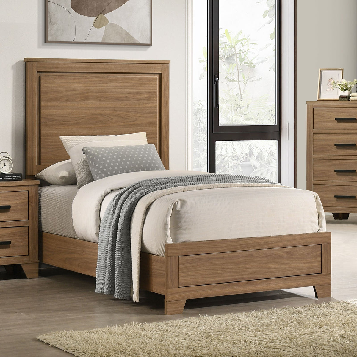 Panelli Walnut Full Bed by Furniture of America at Eve Furniture