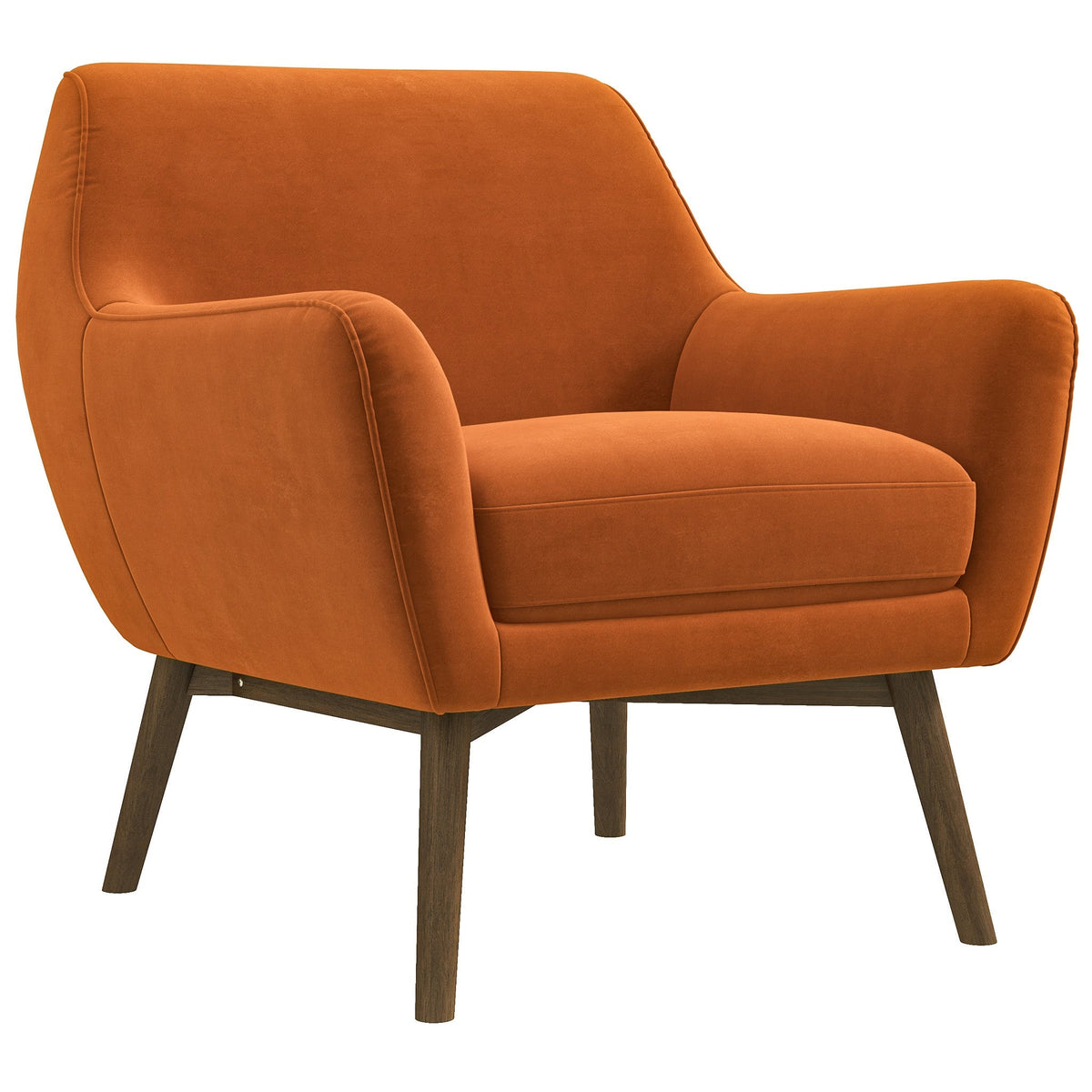 Panom Burnt Orange Velvet Lounge Chair by Ashcroft Furniture at Eve Furniture
