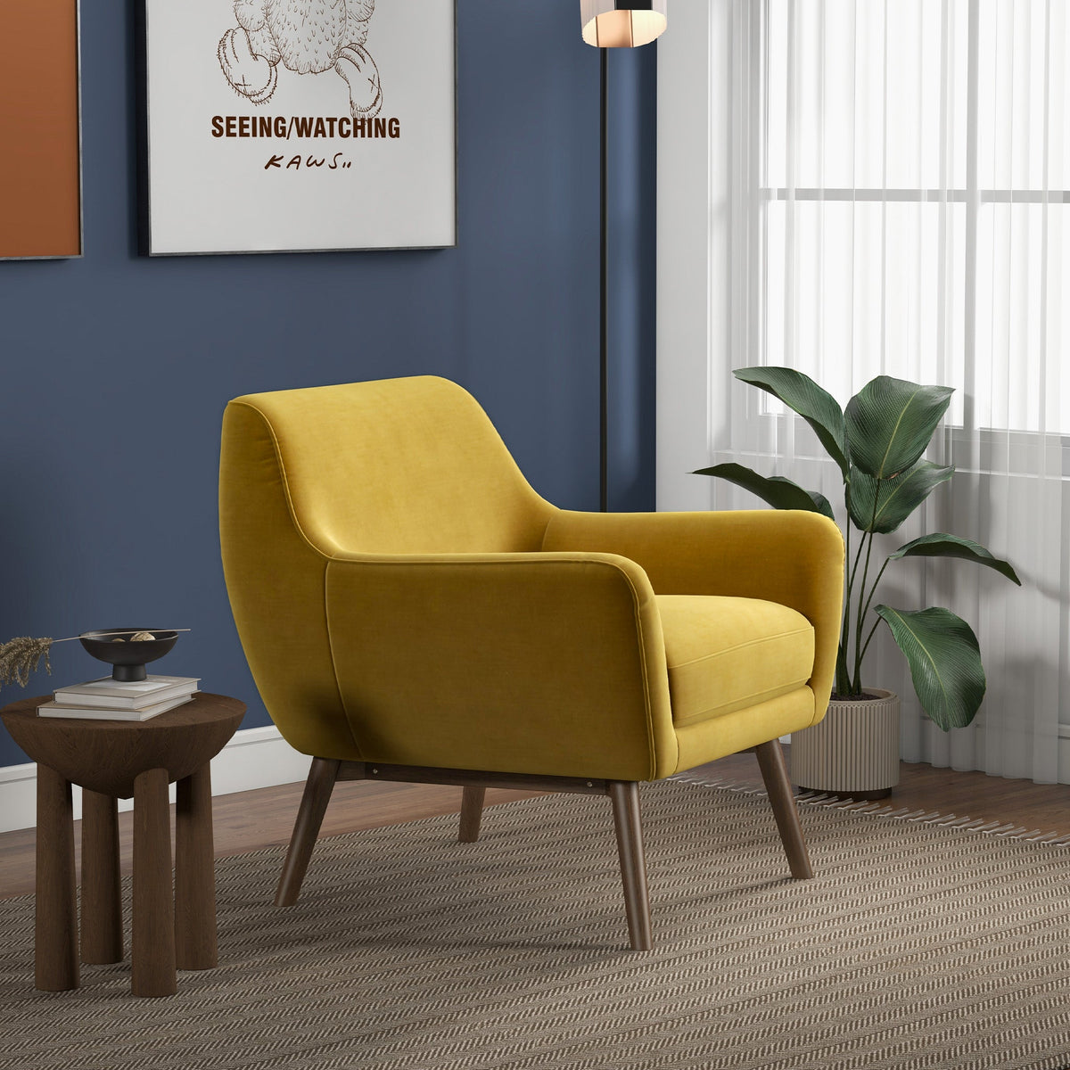 Panom Gold Velvet Lounge Chair by Ashcroft Furniture at Eve Furniture