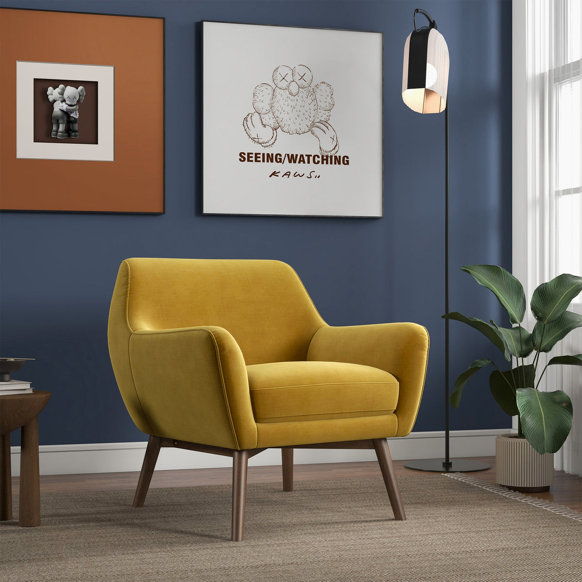 Panom Gold Velvet Lounge Chair by Ashcroft Furniture at Eve Furniture