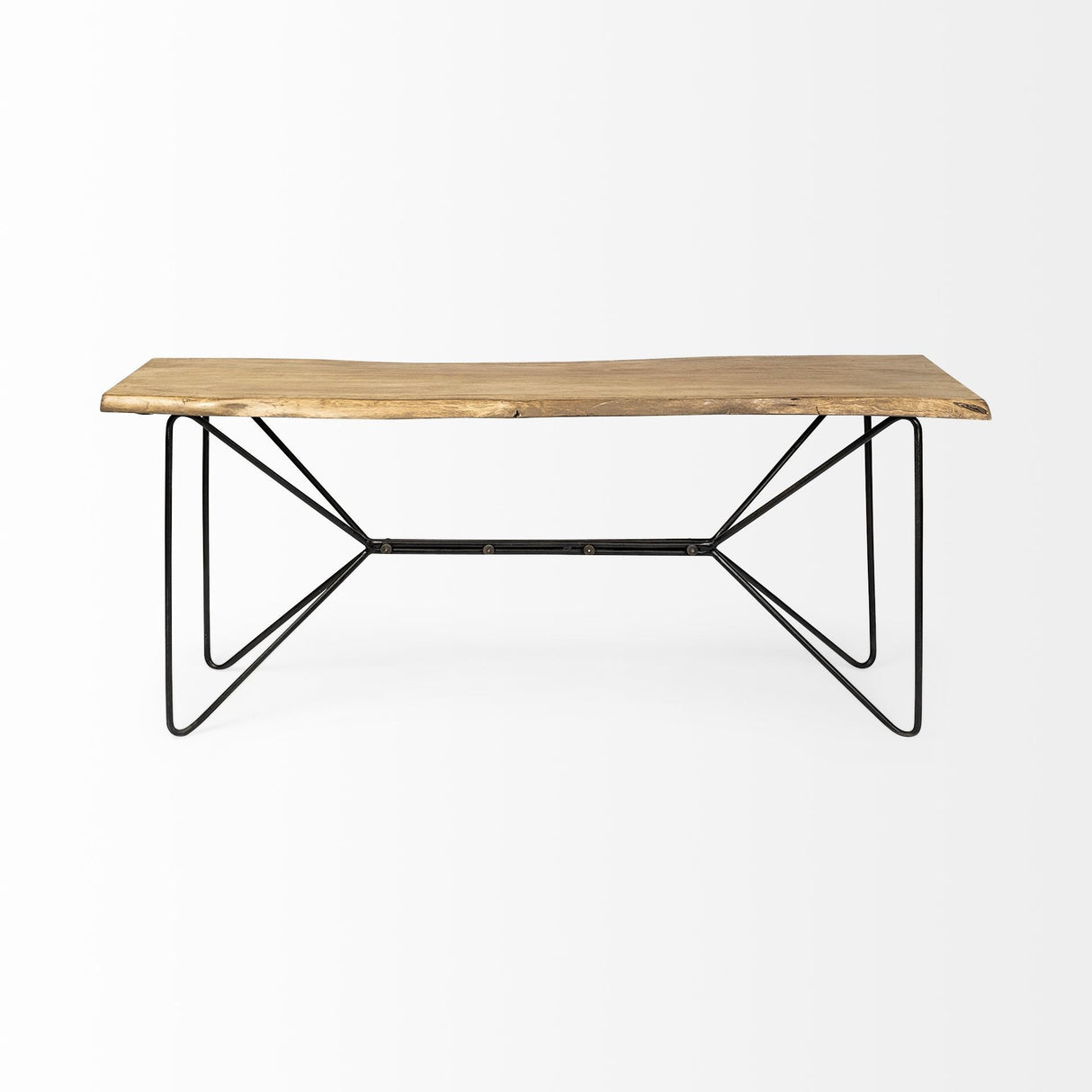Papillion I 66L x 16W Blonde Wood and Iron Console Table by Mercana at Eve Furniture